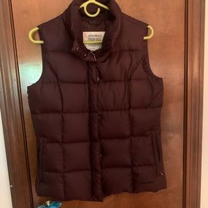 Maroon goose down vest from Eddie Bauer. Got from my MIL who wore it once